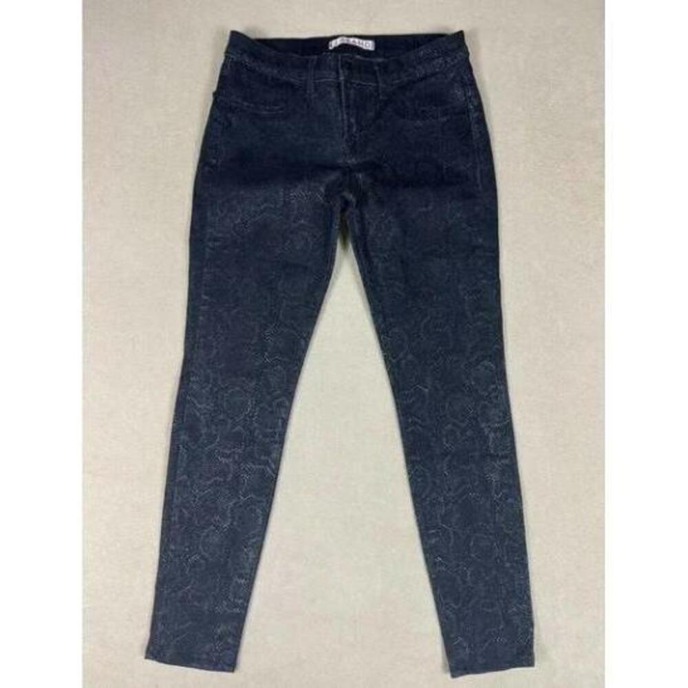 J Brand Womens Super Skinny Snake Skin Print Pants Stretch Low Rise Blue 24